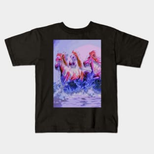 horses in the water Kids T-Shirt